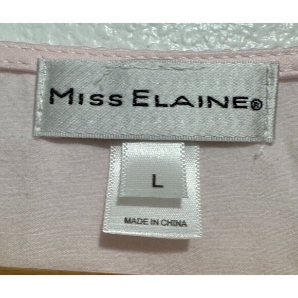 Miss Elaine Brushed Back/Satin Nightgown/LongSleeve/ Blush Pink w/Embroidery NWT - Picture 4 of 16